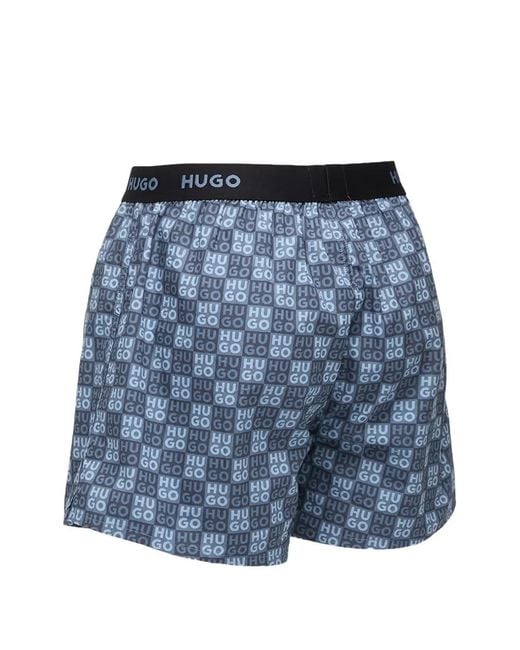 HUGO Blue Logo Patterned Boxer 3-Pack for men