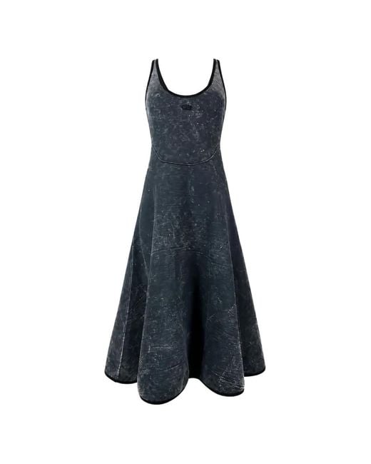 DIESEL Blue Acid-Wash A-Line Midi Dress