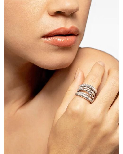Sidney Garber White Scribble Diamond Ring