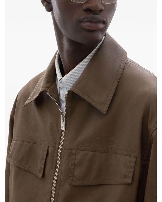 Ferrari Brown Zip-Up Shirt Jacket for men
