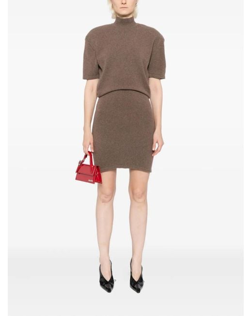 jacquemus brown dress Jacquemus La Bomba Asymmetric Beige Midi Dress – Runway Catalog main image 0