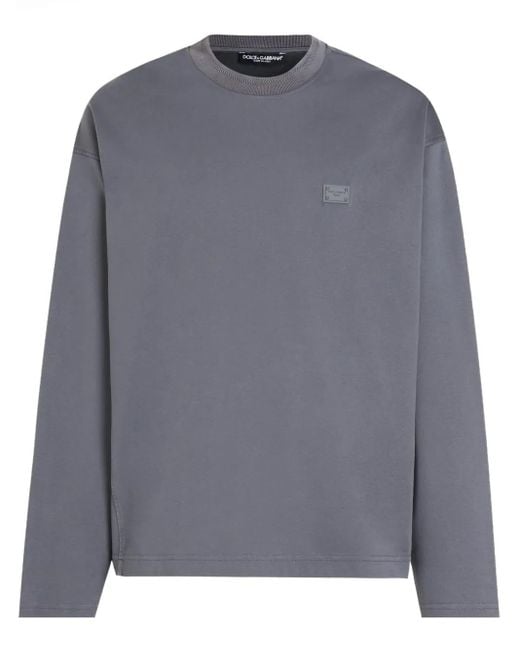 Dolce & Gabbana Gray Cotton Jersey Sweatshirt for men