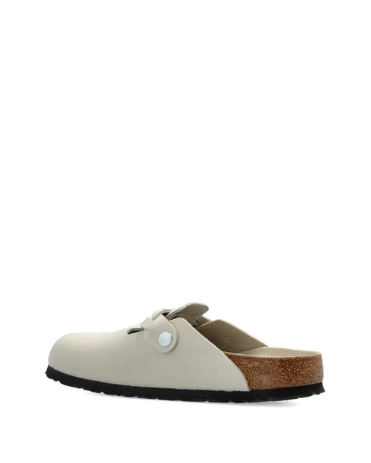 Birkenstock White Buckle Strap Mules