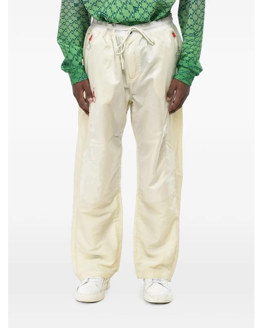 Off-White c/o Virgil Abloh Natural Logo-Print Track Trousers for men