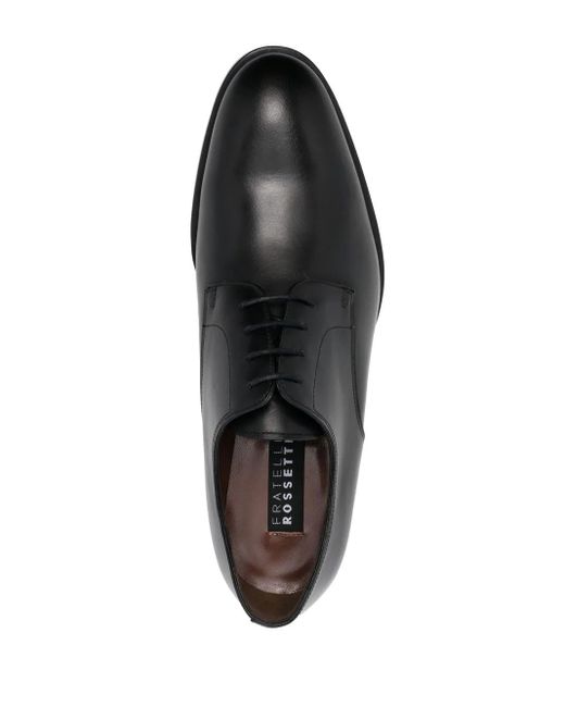 Fratelli Rossetti Black Lace-Up Leather Derby Shoes for men