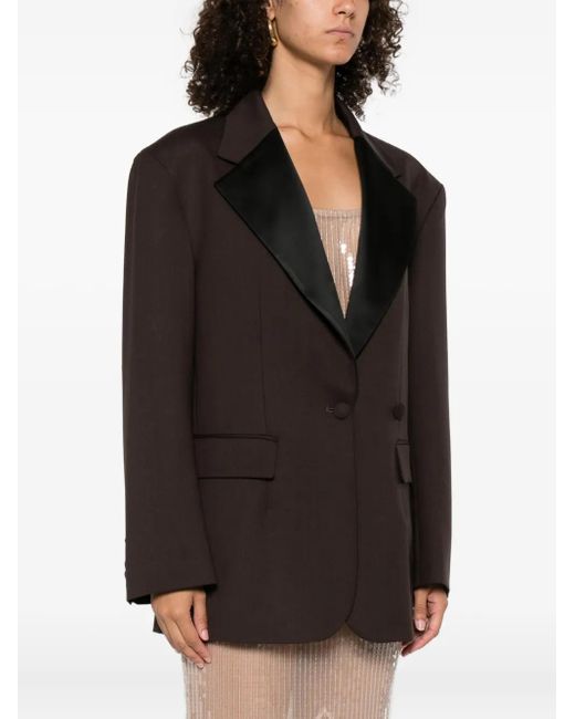 P.A.R.O.S.H. Black Wide-Lapel Blazer