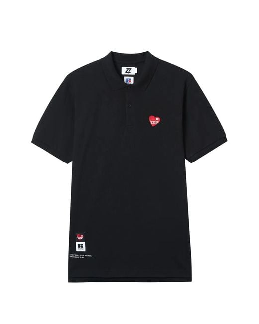 Izzue Black Appliqué Polo Shirt for men