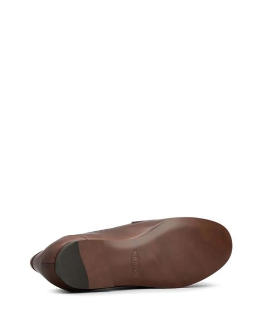 Tod's Brown Logo-Plaque Loafers