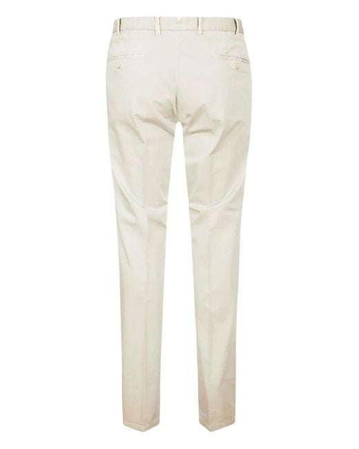 Rota White Button-Fly Cotton Trousers for men
