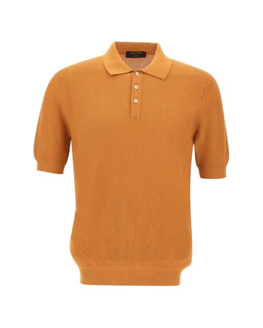 Gran Sasso Orange Cotton Polo Shirt for men