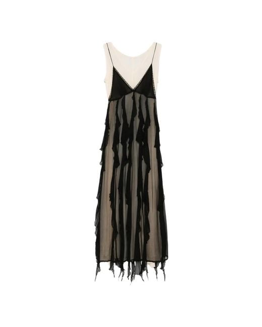 Mes Demoiselles Black Charlene Ruffled Maxi Dress