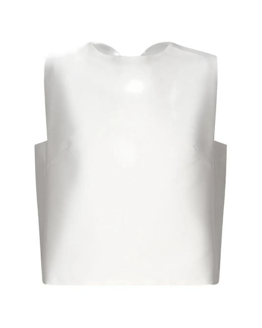 Violante Nessi White Son Bow-Detail Sleeveless Top