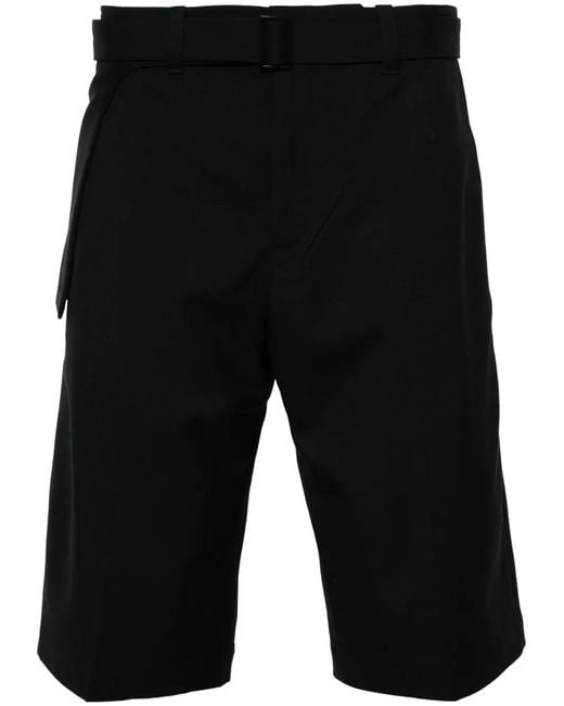 HELIOT EMIL Black Robur Wool Tailored Shorts for men