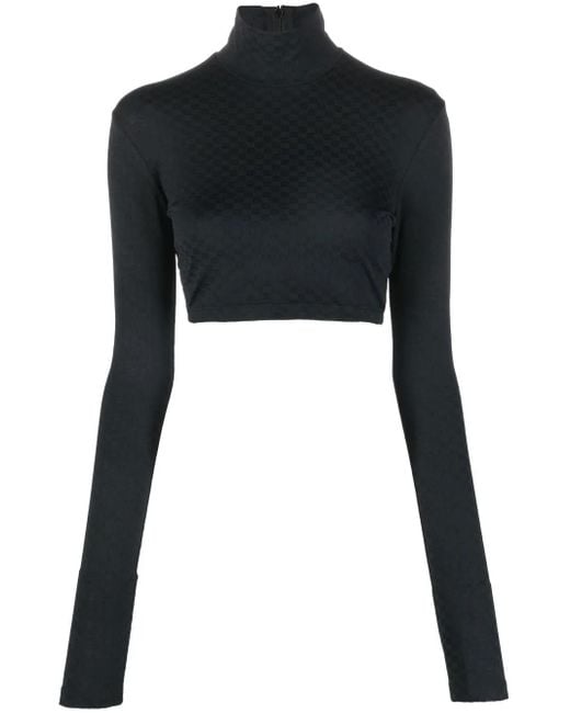 Ambush Black Funnel-Neck Long-Sleeve Top