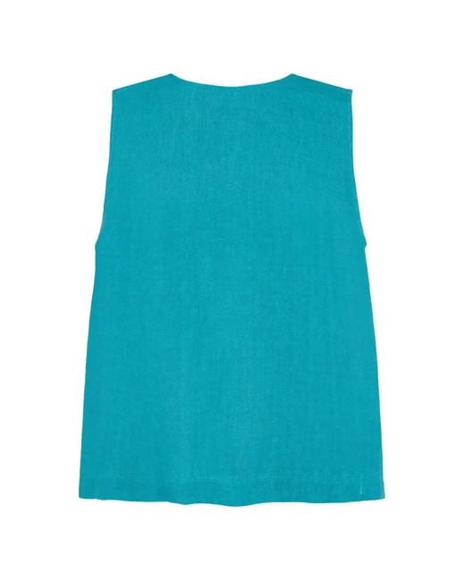 Eres Blue Sleeveless Top