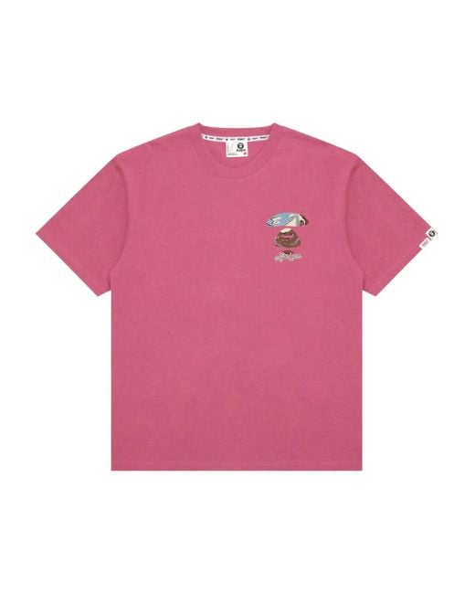 T-Shirt Ape Head À Imprimé Graphique Aape By A Bathing Ape pour homme en coloris Pink