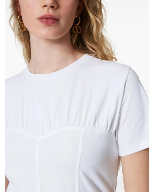 Twinset White Bustier T-Shirt