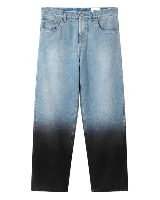 Axel Arigato Blue Zine Coated Dip-Dye Jeans for men