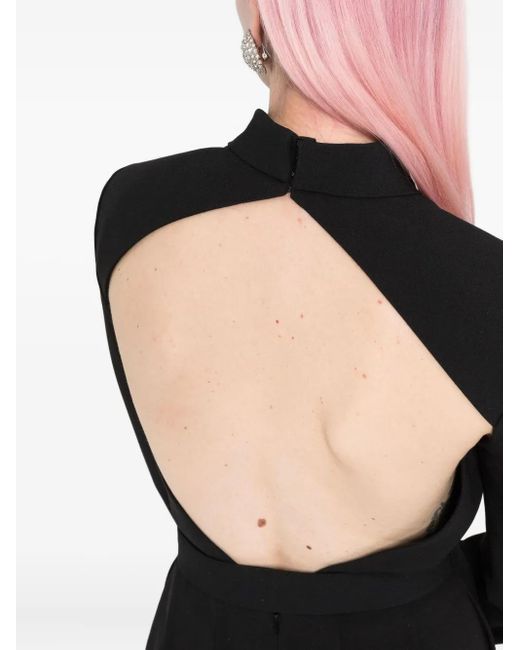Saint Laurent Black Open-Back Belted Playsuit
