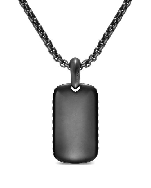 David Yurman White Chevron Tag Necklace for men