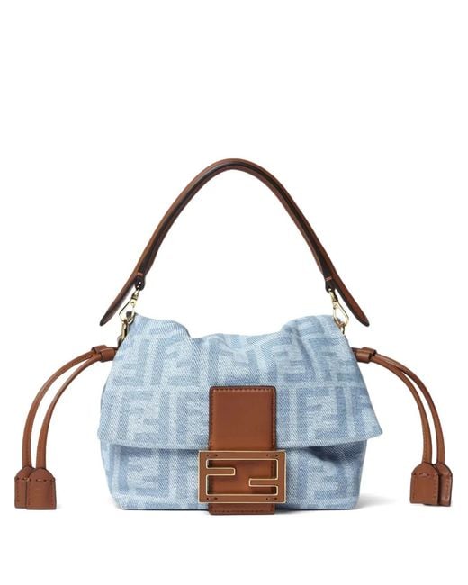 Fendi Blue Small Mamma Baguette Tote Bag