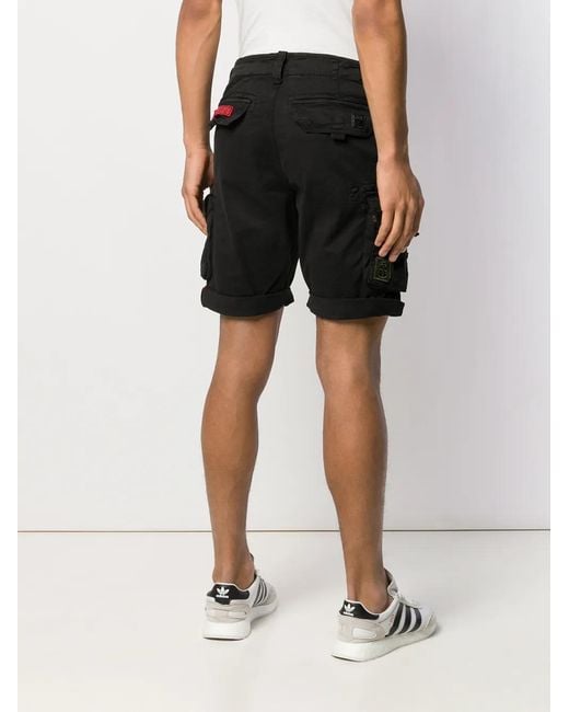 Alpha Industries Black Cargo Shorts for men