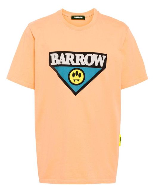 Barrow Orange Logo-print Cotton T-shirt for men