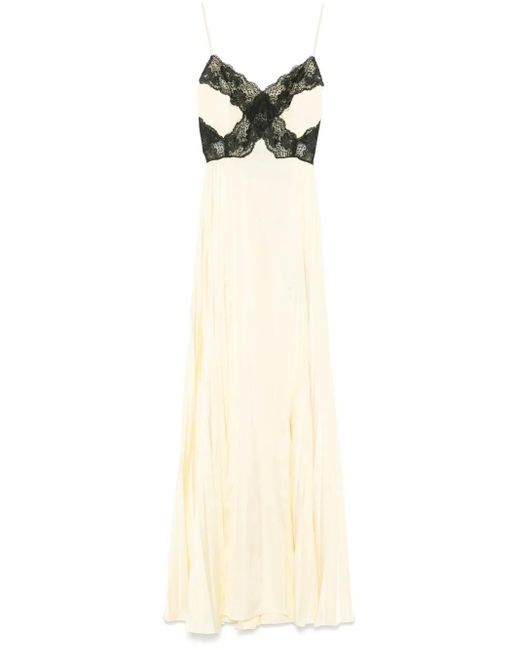 Self-Portrait White Maxikleid Aus Satin-Spitze