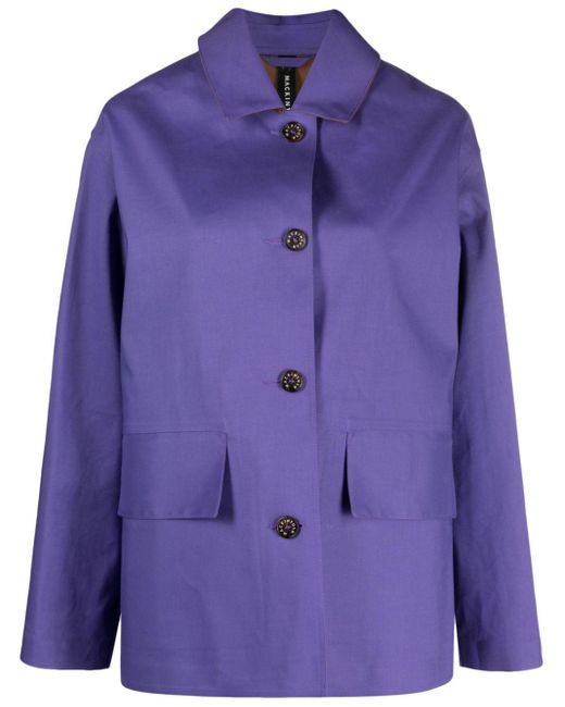 Haut ample Zinnia à col montant Mackintosh en coloris Purple
