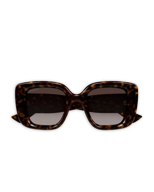 Gucci Black Gg1975S Logo Geometric Sunglasses