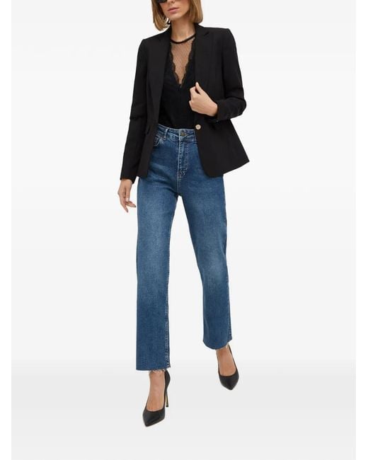 Morgan Blue Button-Cuff Blazer
