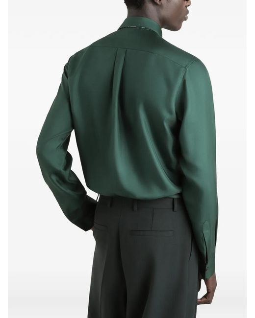 Dolce & Gabbana Green Martini Silk Twill Shirt for men