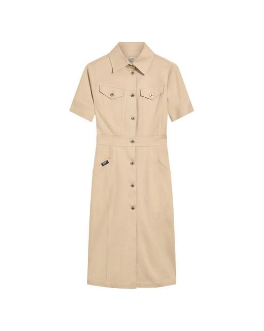 Pence Natural Button Pocket Dress
