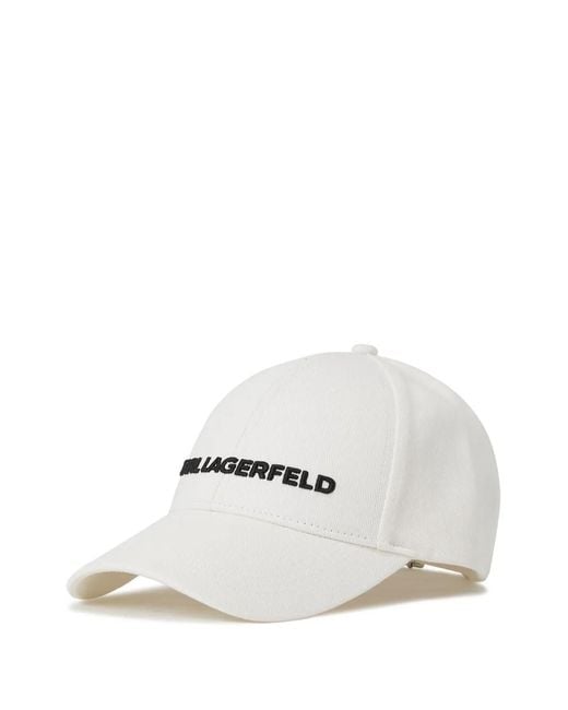 Karl Lagerfeld White K/Essential Baseball Cap