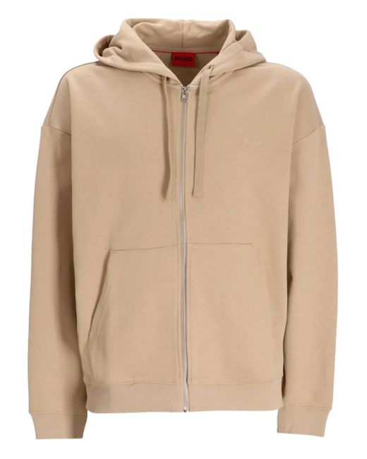 Sudadera con capucha y cremallera HUGO de hombre de color Natural