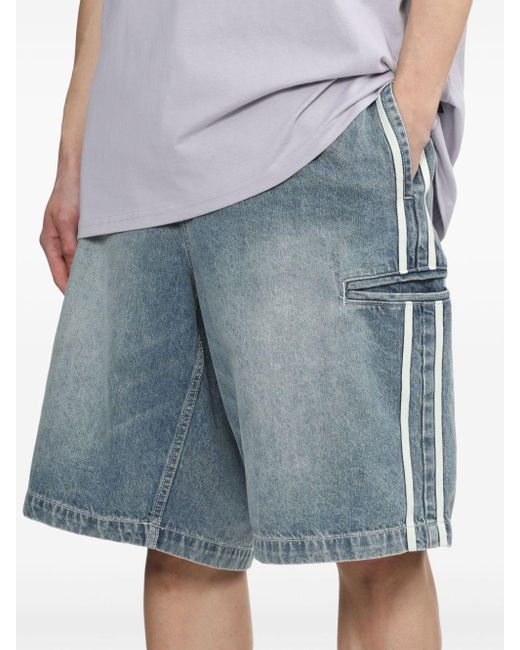 FIVE CM Blue Stripe-detail Denim Shorts for men
