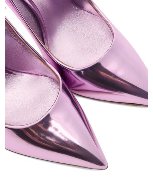 Casadei Pink 120Mm Blade Interstellar Metallic Pumps