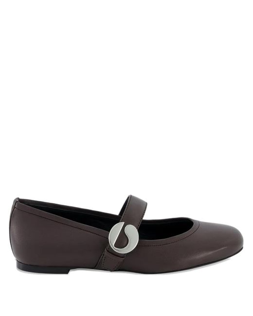 Coperni Black Strap C-Shape Buckle Ballet Flats