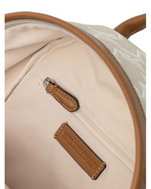 Karl Lagerfeld Natural Ikon Monogram-Print Choupette Backpack