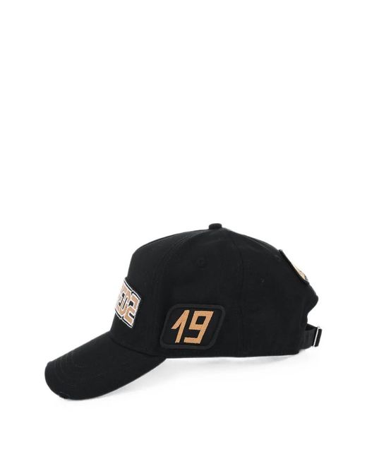DSquared² Black Logo-Patch Baseball Cap for men