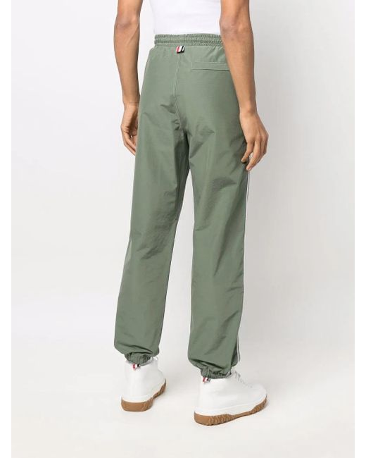 Thom Browne Green Logo-Patch Track Pants for men