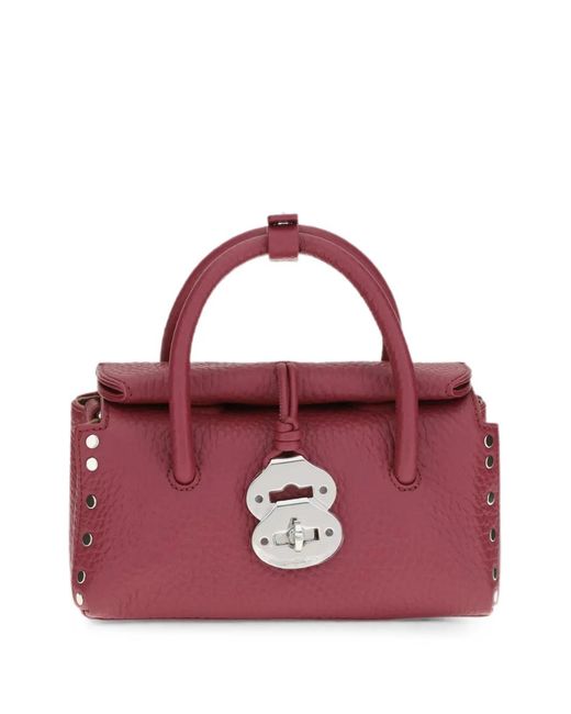 Zanellato Purple Baby Dotta Centauro Leather Satchel