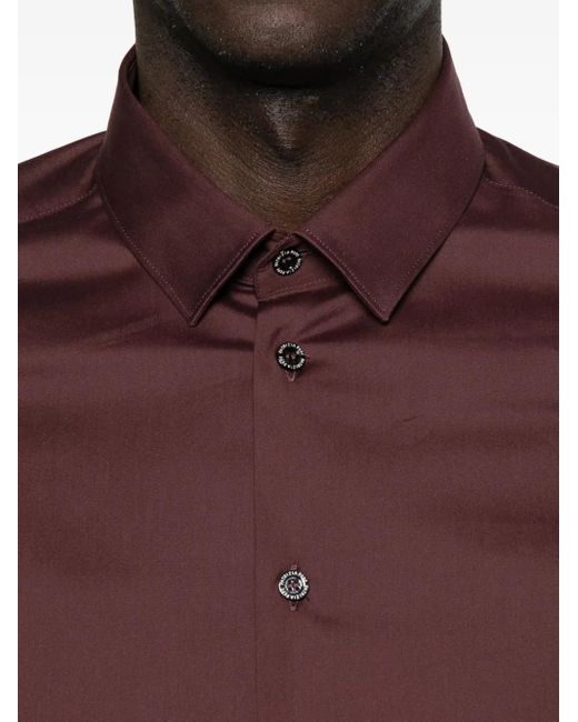 Patrizia Pepe Purple Poplin Slim-Fit Shirt for men