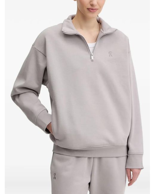 On Shoes Gray Club Collective Quarter-Zip Sweatshirt