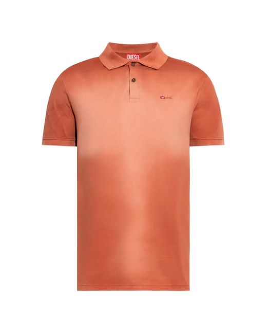 DIESEL Orange T-Rejust-R3 Logo-Embroidered Polo Shirt for men