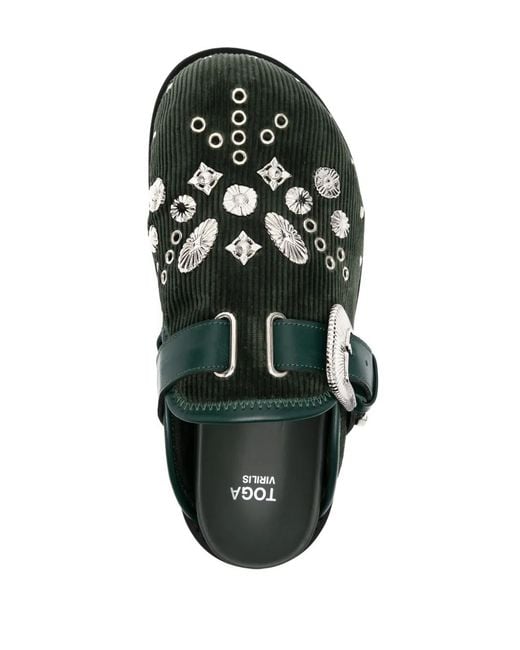 Toga Virilis Black Eyelet-Metal Slippers for men
