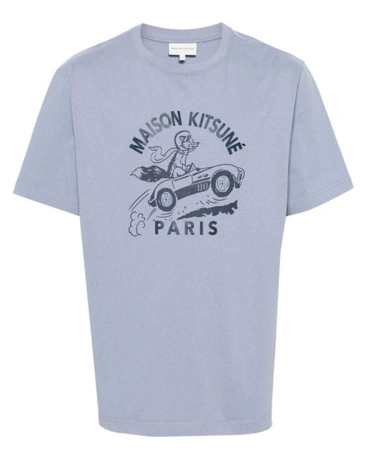 T-shirt Racing Fox di Maison Kitsuné in Blue da Uomo
