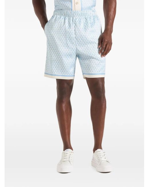 Manière De Voir Blue Jordan Eiffel Monogram Shorts for men