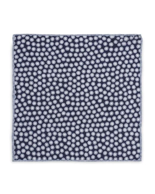 Brunello Cucinelli Blue Polka-Dot Pocket Square for men