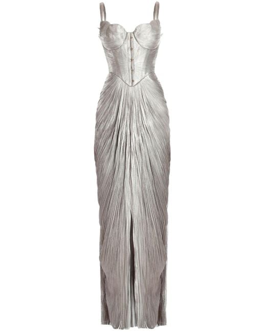 Maria Lucia Hohan Gray -tone Noemie Silk Gown